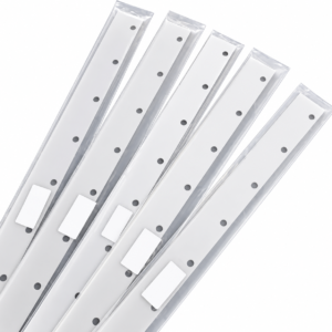 five fanned washup blades in clear sleeves